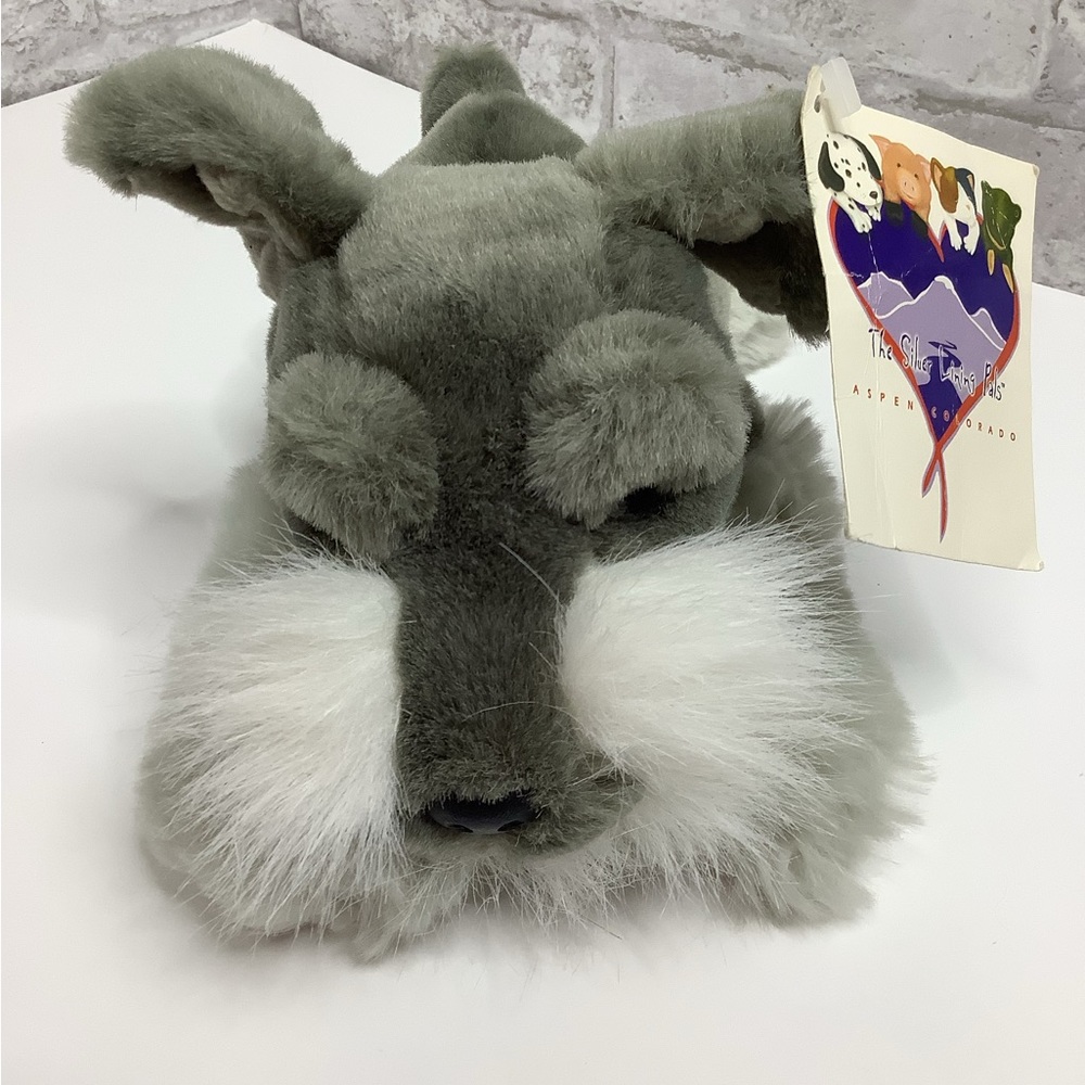 FAO Schwarz Gray Schnauzer Scottie Plush Scottish Puppy Dog Stuffed Animal NWT